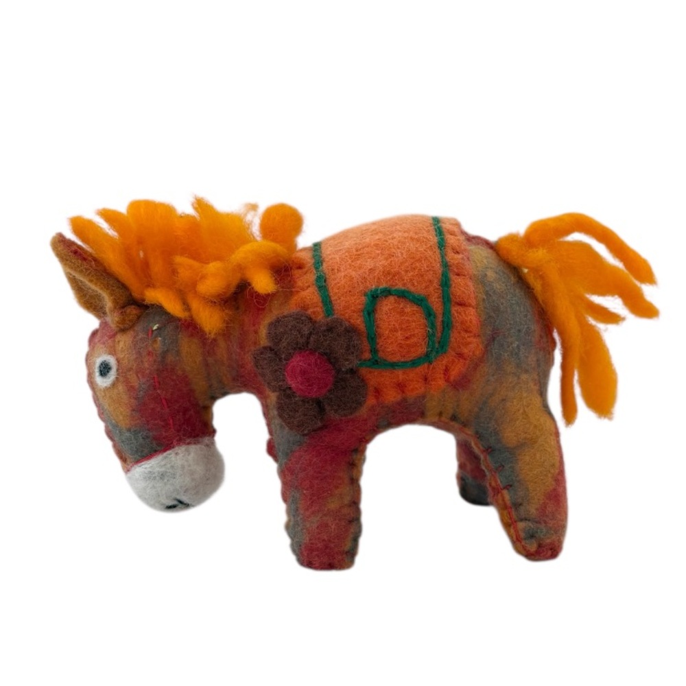 Handmade Felt Donkey Stuffed Toy